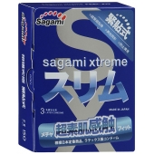 Розовые презервативы Sagami Xtreme FEEL FIT 3D - 3 шт. - Sagami - купить с доставкой в Батайске