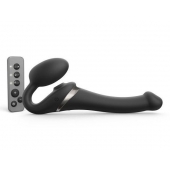 Черный безремневой страпон Multi Orgasm Size S с клиторальной стимуляцией - Strap-on-me - купить с доставкой в Батайске