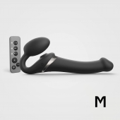 Черный безремневой страпон Multi Orgasm Size M с клиторальной стимуляцией - Strap-on-me - купить с доставкой в Батайске