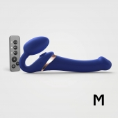 Синий безремневой страпон Multi Orgasm Size M с клиторальной стимуляцией - Strap-on-me - купить с доставкой в Батайске
