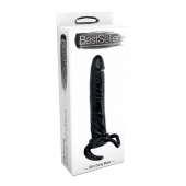 Чёрная насадка-фаллос для двойного проникновения INFLATABLE DILDO SLIM DONG  - 13,5 см. - Toyz4lovers - в Батайске купить с доставкой