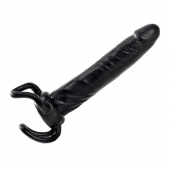 Чёрная насадка-фаллос для двойного проникновения INFLATABLE DILDO SLIM DONG  - 13,5 см. - Toyz4lovers - в Батайске купить с доставкой