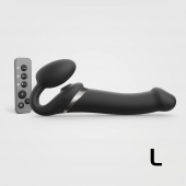 Черный безремневой страпон Multi Orgasm Size L с клиторальной стимуляцией - Strap-on-me - купить с доставкой в Батайске