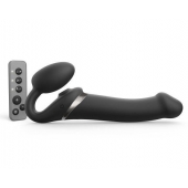 Черный безремневой страпон Multi Orgasm Size L с клиторальной стимуляцией - Strap-on-me - купить с доставкой в Батайске