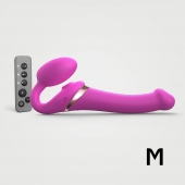Ярко-розовый безремневой страпон Multi Orgasm Size M с клиторальной стимуляцией - Strap-on-me - купить с доставкой в Батайске
