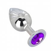 Большой плаг из стали с фиолетовым кристаллом Violet Dream - 9,5 см. - Erotic Fantasy - купить с доставкой в Батайске
