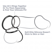 Набор из трех черных эрекционных колец Silicone 3-Ring Stamina Set - Pipedream - в Батайске купить с доставкой