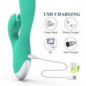 Зеленый вибратор-кролик Jade Rabbit Vibrator - 21,8 см. - Tracy s Dog