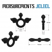 Черное эрекционное кольцо с крыльями Rooster Jeliel Angel - Velv or - в Батайске купить с доставкой
