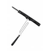 Черный кожаный ошейник-воротник с поводком - Pecado - купить с доставкой в Батайске