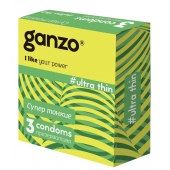 Ультратонкие презервативы Ganzo Ultra thin - 3 шт. - Ganzo - купить с доставкой в Батайске