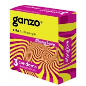 Презервативы с анестетиком для продления удовольствия Ganzo Long Love - 3 шт. - Ganzo - купить с доставкой в Батайске