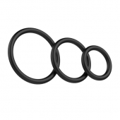 Набор из 3 чёрных колец различного диаметра - Baile - в Батайске купить с доставкой