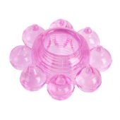 Розовое гелевое эрекционное кольцо-цветок - Toyfa Basic - в Батайске купить с доставкой