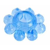 Голубая гелевая насадка-цветок - Toyfa Basic - в Батайске купить с доставкой