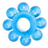 Голубая гелевая насадка-цветок - Toyfa Basic - в Батайске купить с доставкой