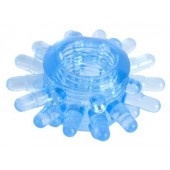 Голубая гелевая насадка с шипиками - Toyfa Basic - в Батайске купить с доставкой