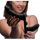 Черный вибрострапон Double Take 10X Double Penetration Vibrating Strap-on Harness - XR Brands - купить с доставкой в Батайске