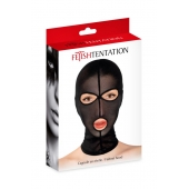 Черная сетчатая маска на голову с отверстиями для глаз и рта - Fetish Tentation - купить с доставкой в Батайске