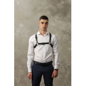 Черная мужская кожаная портупея №4 - БДСМ Арсенал - купить с доставкой в Батайске