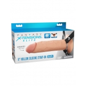 Полый страпон на ремнях 8’’ Hollow Silicone Strap-on - Pipedream - купить с доставкой в Батайске