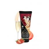 Массажный крем для тела с ароматом клубники и шампанского Sparkling Strawberry Wine - 200 мл. - Shunga - купить с доставкой в Батайске