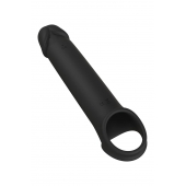 Черная насадка-удлинитель с вибрацией Vibrating Extender With Remote - Dream Toys - в Батайске купить с доставкой