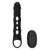 Черная насадка-удлинитель Vibrating Extender With Remote с вибрацией - Dream Toys - в Батайске купить с доставкой