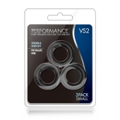 Набор из 3 черных эрекционных колец Black Small Penis Rings - Blush Novelties - в Батайске купить с доставкой