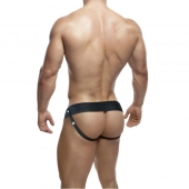 Телесный фаллопротез на черных эластичных ремнях 7 Inch Hollow Strap On - 17 см. - Blush Novelties - купить с доставкой в Батайске