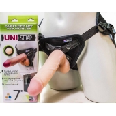 Страпон-унисекс с двумя насадками UNI strap 7  Harness - 19 и 16 см. - LOVETOY (А-Полимер) - купить с доставкой в Батайске