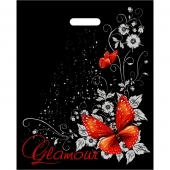 Черный пакет Glamour с вырубной ручкой (38х47 см) - Сима-Ленд - купить с доставкой в Батайске