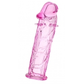 Розовая насадка фаллической формы - 12,5 см. - A-toys - в Батайске купить с доставкой