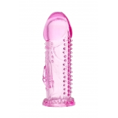 Розовая насадка на пенис с шипиками и коготком - 13,5 см. - A-toys - в Батайске купить с доставкой