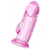Розовая насадка на пенис с шипиками и коготком - 13,5 см. - A-toys - в Батайске купить с доставкой