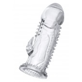 Прозрачная насадка на пенис с шипиками и коготком - 13,5 см. - A-toys - в Батайске купить с доставкой