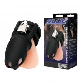 Черная клетка для пениса Silicone Small 2 in Cock Cage With Ball Divider - BlueLine - купить с доставкой в Батайске