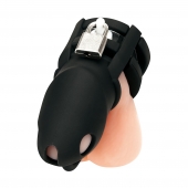 Черная клетка для пениса Silicone Small 2 in Cock Cage With Ball Divider - BlueLine - купить с доставкой в Батайске