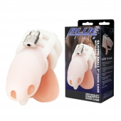 Белая клетка для пениса Silicone Small 2 in Cock Cage With Ball Divider - BlueLine - купить с доставкой в Батайске