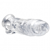 Прозрачная насадка для увеличения члена Realistic Clear Penis Enhancer and Ball Stretcher - 20,3 см. - XR Brands - в Батайске купить с доставкой