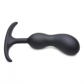 Черный массажер простаты с утяжелителями Premium Silicone Weighted Prostate Plug Medium - 16,3 см. - XR Brands - в Батайске купить с доставкой