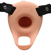 Телесный полый страпон 2  Erection 28X Smooth Vibrating Silicone Penis Sheath - 16 см. - XR Brands - купить с доставкой в Батайске