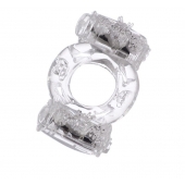 Прозрачное виброкольцо с двумя вибропульками - Toyfa Basic - в Батайске купить с доставкой