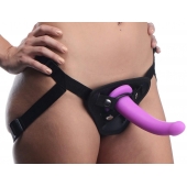 Лиловый поясной страпон Navigator Silicone G-Spot Dildo with Harness - 17,8 см. - XR Brands - купить с доставкой в Батайске