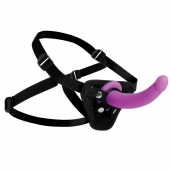 Лиловый поясной страпон Navigator Silicone G-Spot Dildo with Harness - 17,8 см. - XR Brands - купить с доставкой в Батайске