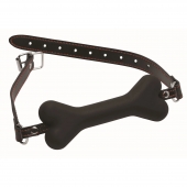 Черный кляп в форме косточки Hound Adjustable Dog Bone Gag - XR Brands - купить с доставкой в Батайске