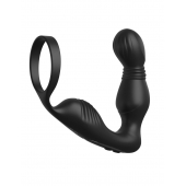 Черный вибростимулятор простаты с эрекционным кольцом Ass-Gasm Pro P-Spot Milker - Pipedream - в Батайске купить с доставкой