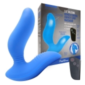 Синий вибромассажер простаты 3,5’’ Remote Control Curve P-spot Massager - 12 см. - Erokay - в Батайске купить с доставкой