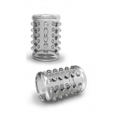 Прозрачная насадка на пенис с шишечками STAY HARD COCK SLEEVE 02 CLEAR - Blush Novelties - в Батайске купить с доставкой
