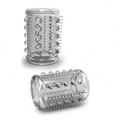 Прозрачная насадка с шипами и шишечками STAY HARD COCK SLEEVE 03 CLEAR - Blush Novelties - в Батайске купить с доставкой